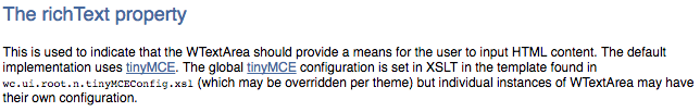 example rich-text mode WTextArea in read-only mode